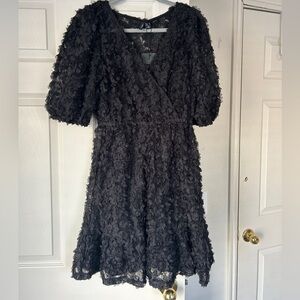 NEVER WORN Vero Moda Textured Mini Dress with Puff Sleeves in Black